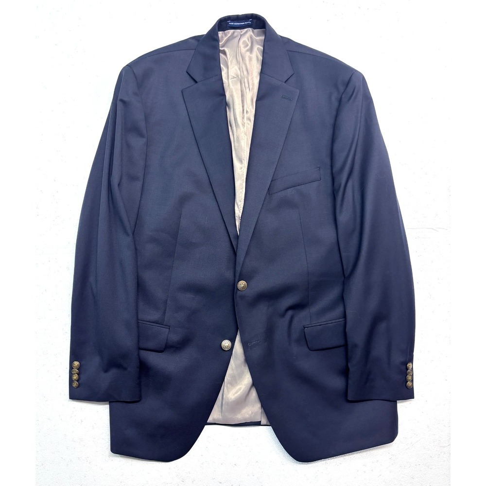 Hart Schaffner Marx 44L Chicago Fit Navy Blue Blazer Jacket Sport Suit Coat